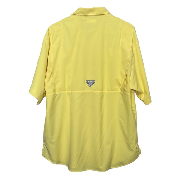 Columbia Shirt Men Yellow Poly UPF 30+ PFG Performance Fishing Gear Unisex Sz M - Picture 2 of 12